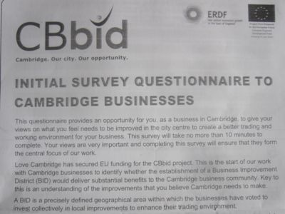 Photo of the survey front page